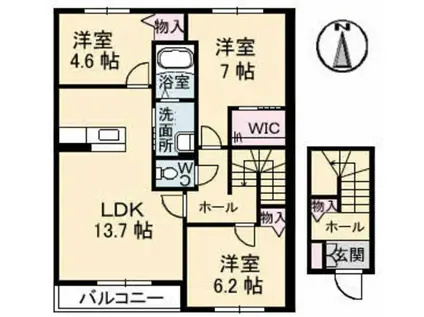 グランマスト久保田(3LDK/2階)の間取り写真