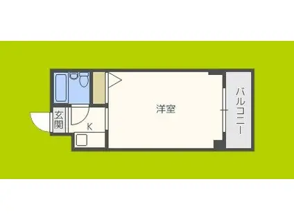 アパートメント東淀川II(ワンルーム/3階)の間取り写真