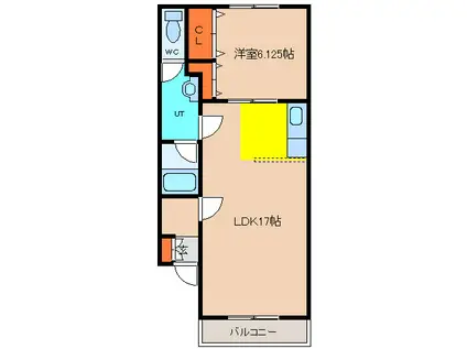ハイムR(1LDK/2階)の間取り写真