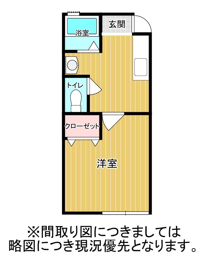 繁根木アパート(1K/1階)の間取り写真