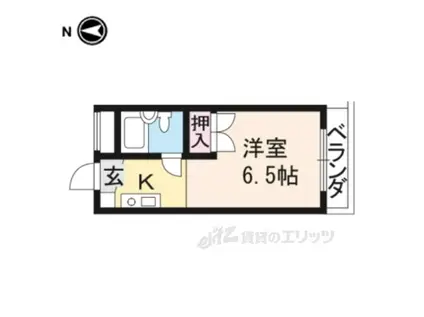ハイツ大田(1K/2階)の間取り写真