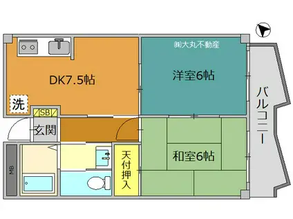 レジデンス青井(2DK/2階)の間取り写真