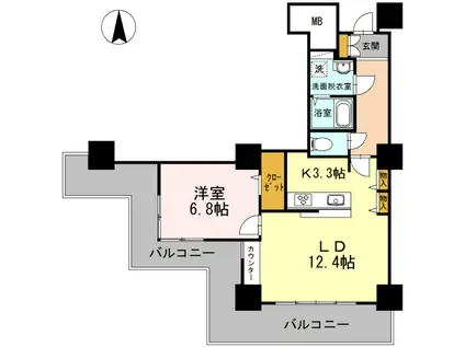 品川シーサイドビュータワーI(1LDK/20階)の間取り写真