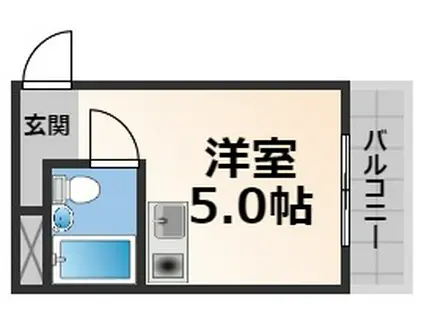 アリーヴェデルチ小阪(ワンルーム/1階)の間取り写真