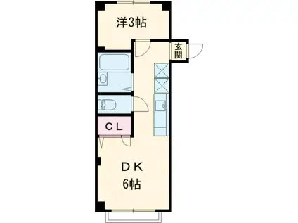 酒井第1マンション(1DK/3階)の間取り写真