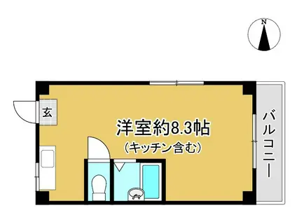 壬生高樋町(ワンルーム/3階)の間取り写真