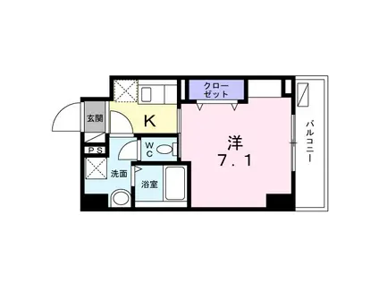 スアヴィス平塚宝町(1K/8階)の間取り写真