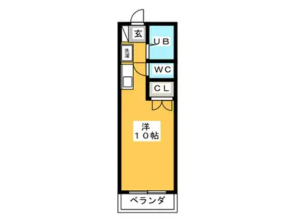 第3のぼりマンション(ワンルーム/1階)の間取り写真