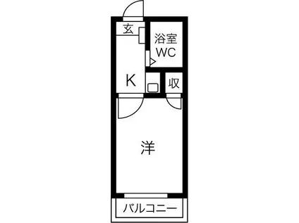 アビタシオン平安通(1K/2階)の間取り写真