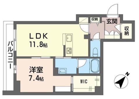 シエルブリュー(1LDK/1階)の間取り写真