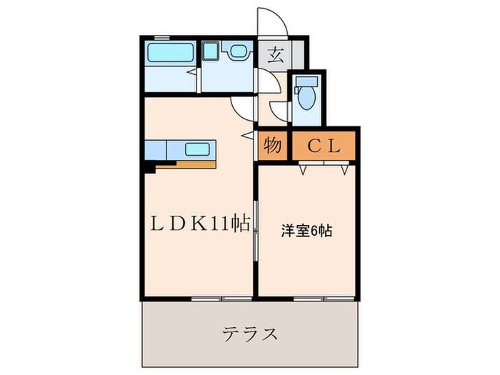 リーベスハイムレガロ(1LDK/1階)の間取り写真