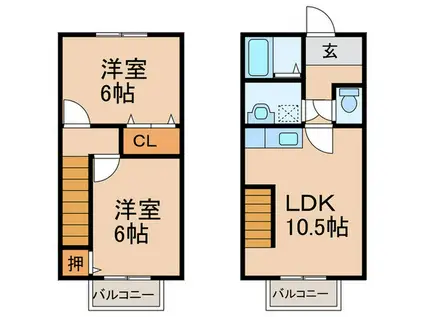 アゴックハウスII(2LDK/1階)の間取り写真