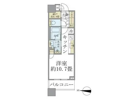 BRILLIA TOWERS目黒ノースレジデンス ブリリアタワーズ目黒(ワンルーム/17階)の間取り写真