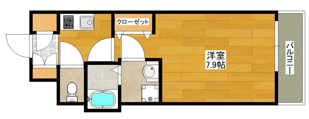 BPRレジデンス江坂(1K/9階)の間取り写真