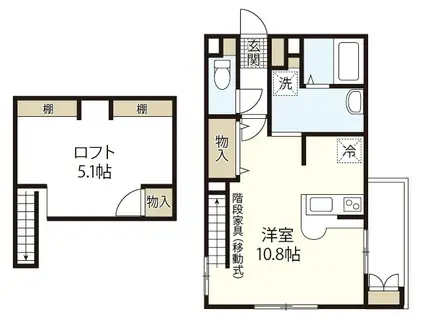 CD CRYSTAL I(ワンルーム/1階)の間取り写真