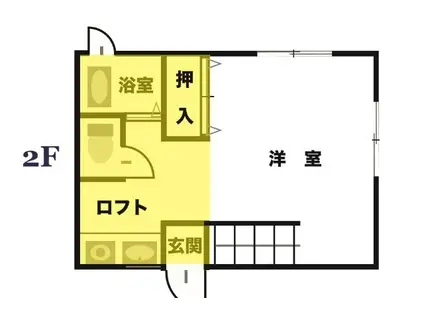 NOWHERE ROOM 長者(ワンルーム/2階)の間取り写真