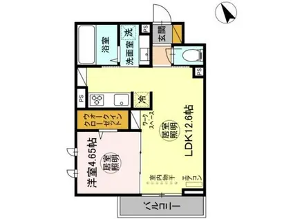 ディオブレス(1LDK/3階)の間取り写真