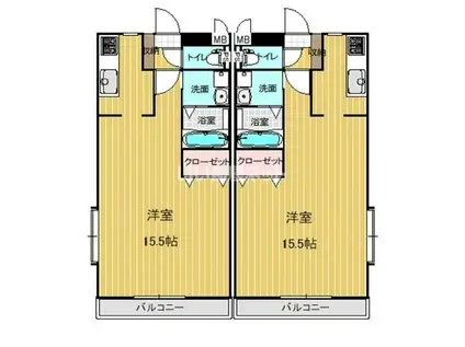 ペティート(ワンルーム/2階)の間取り写真