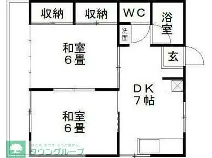 フジミハイツ(2DK/2階)の間取り写真