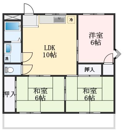T.Mペガサス(3LDK/3階)の間取り写真