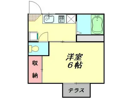 カーサマローネA(1K/2階)の間取り写真