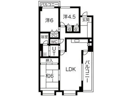 グランクール自由ヶ丘(3LDK/3階)の間取り写真