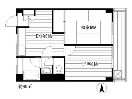 井草ハイム(2DK/2階)の間取り写真