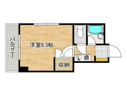 エステート24東雲(1K/4階)の間取り写真