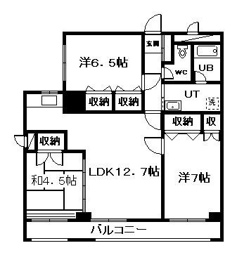 エスぺランサ宮下(3LDK/8階)の間取り写真