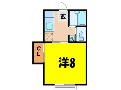 うらしまハイツ(1K/1階)の間取り写真