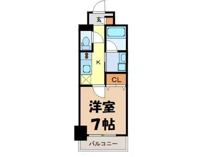 RAFFLE OZONEII -サウス GARDEN-(1K/2階)の間取り写真