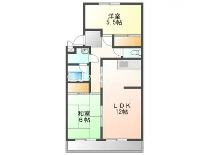 エクセル築地(2LDK/1階)の間取り写真