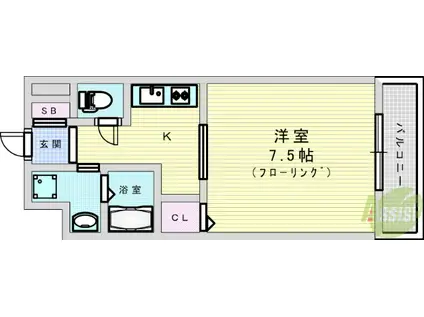 WILL DO 新大阪(1K/2階)の間取り写真