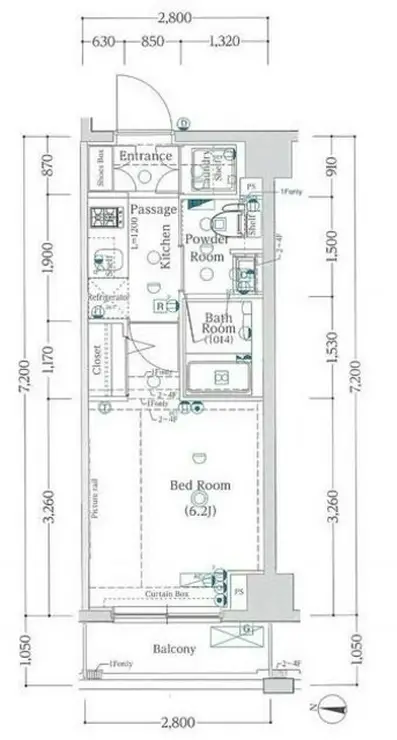XEBEC千鳥町 1階階 間取り