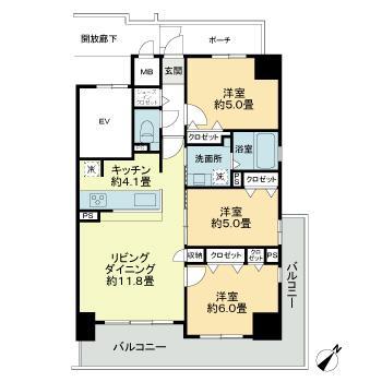 SOPHIA GARDEN博多(3LDK/9階)の間取り写真