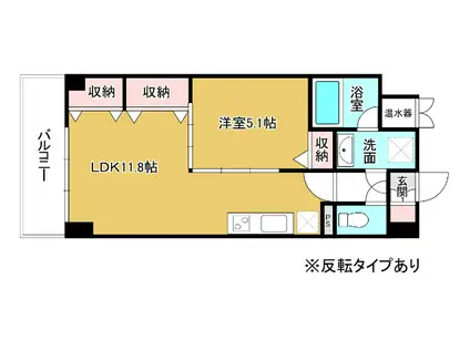 プレステージ富山(1LDK/2階)の間取り写真