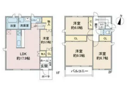 バンクーバー1121勢子坊(4LDK)の間取り写真