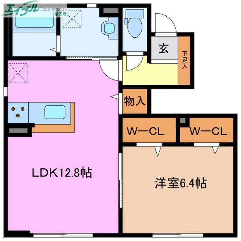 GRUNDY(1LDK/1階)の間取り写真