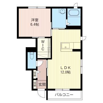 ラ・メファムC棟(1LDK/1階)の間取り写真