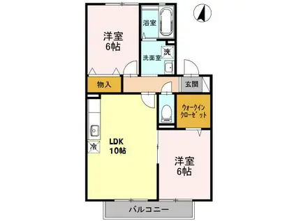 パストラル I/II(2LDK/2階)の間取り写真