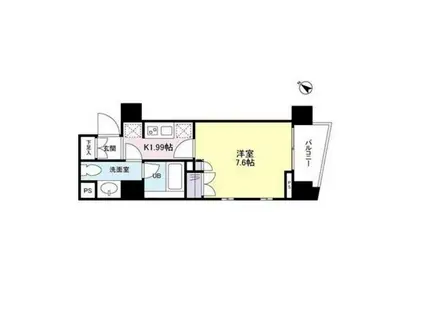 日本橋ミスモ(1K/2階)の間取り写真