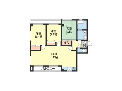 セントラル第1ビル(3LDK/3階)の間取り写真