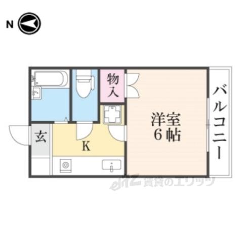 中井マンション新烏丸(1K/5階)の間取り写真