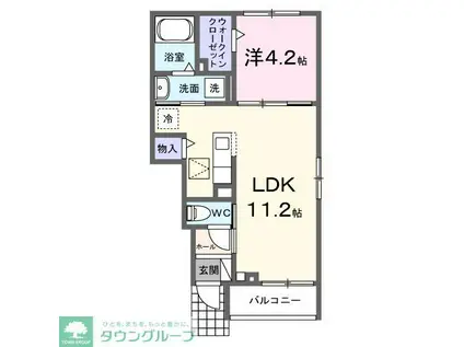 デルーナII(1LDK/1階)の間取り写真