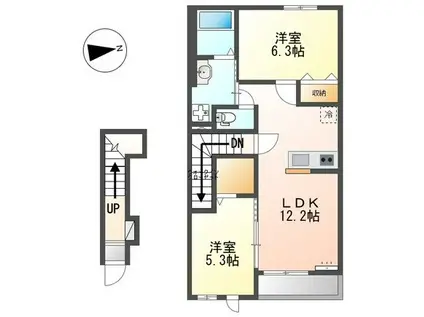 ヴィラ・フェリーチェ(2LDK/2階)の間取り写真