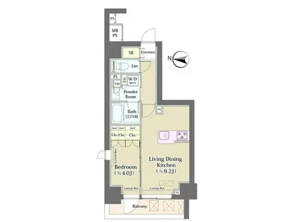 クリオラベルヴィ元浅草(1LDK/7階)の間取り写真