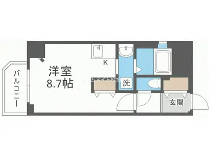 ジュネーゼグラン天満(ワンルーム/10階)の間取り写真