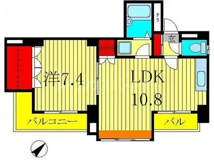 アーク柏中央(1LDK/4階)の間取り写真