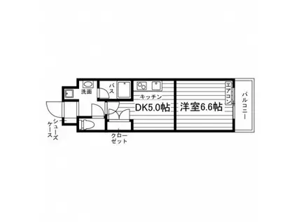 グランディール一社(1DK/1階)の間取り写真