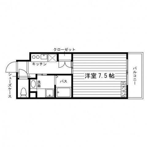 UNI ETERNA京都紫野(1K/2階)の間取り写真